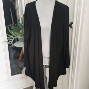 HAMILTON Vintage open dynasty black cardigan with lace v open back. Size 2X